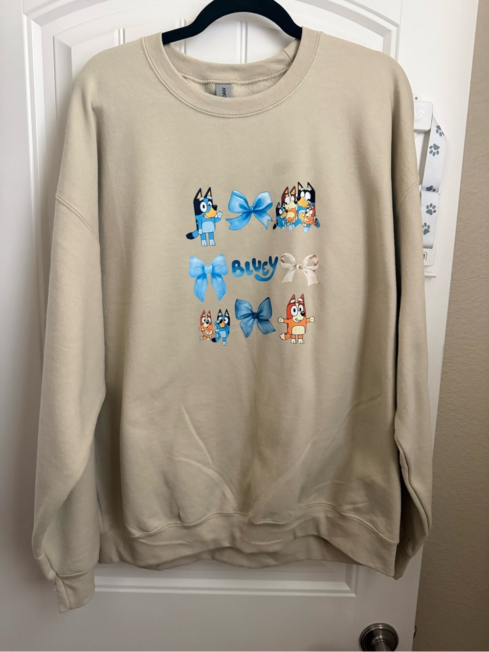 Bluey Themed Crewneck Sweatshirt in Beige